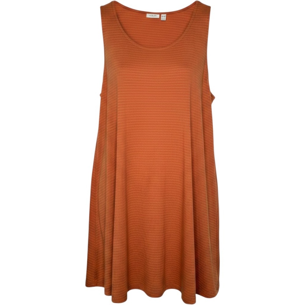 LOGO Lori Goldstein Womens 3X Tank Top Tunic Rust Orange Striped A Line Flared